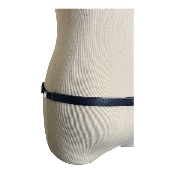 The Limited vintage blue rhinestones embellished thin elastic belt size Medium - Picture 4 of 10